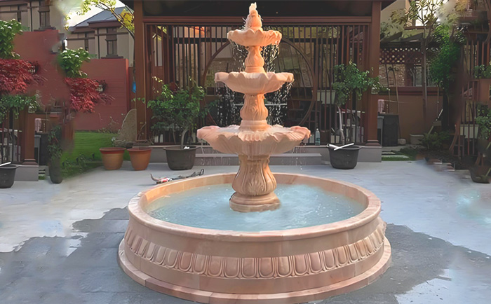 大理石層層噴泉——水韻天成，演繹自然與藝術(shù)的交響曲