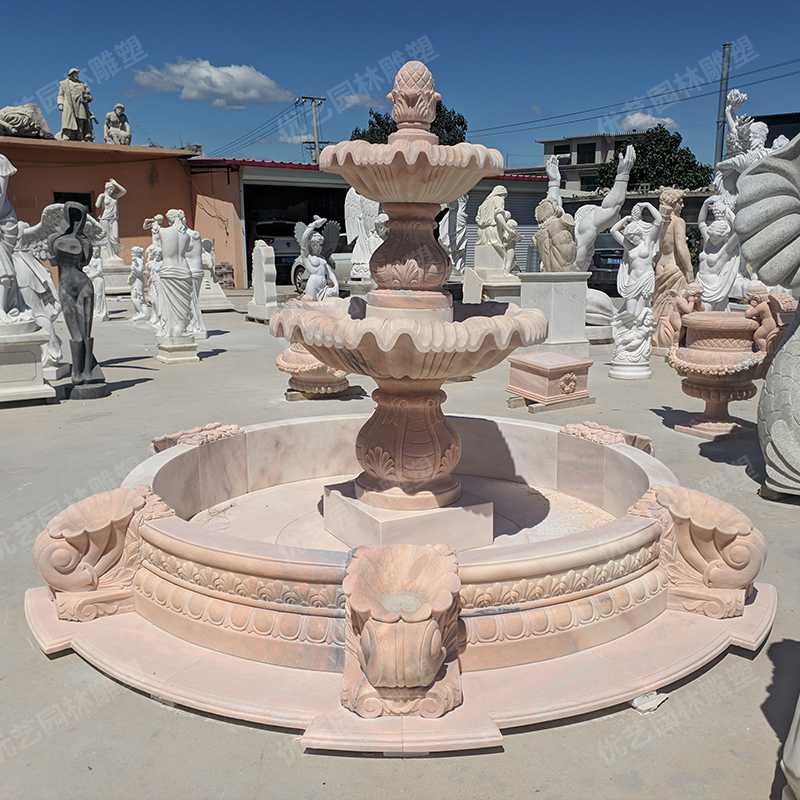 石雕噴泉，雙層景觀噴泉