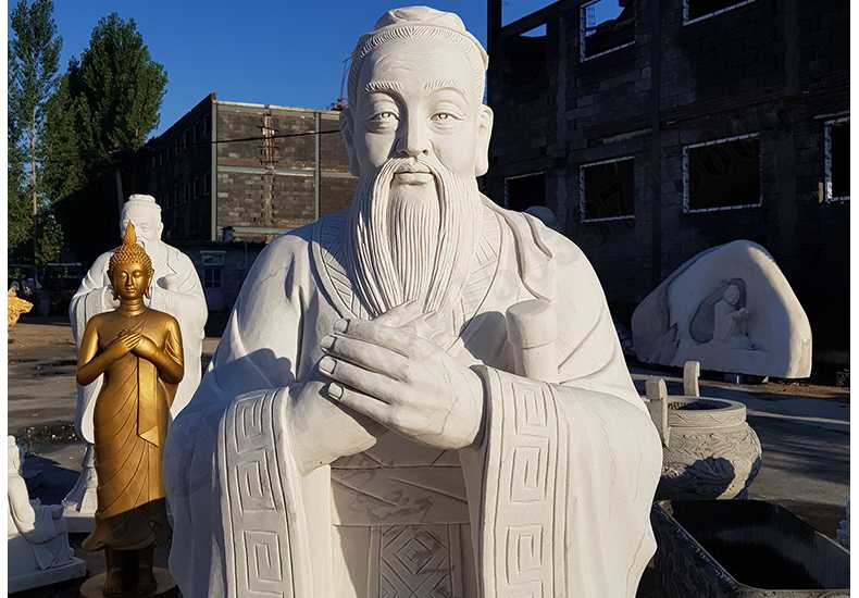 石雕孔子像，大理石孔子像，漢白玉孔子像