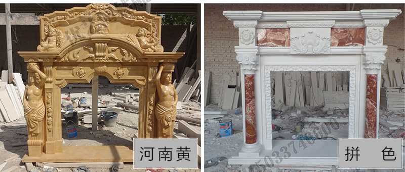 石雕壁爐架款式，定制石雕壁爐架，石雕壁爐架廠家