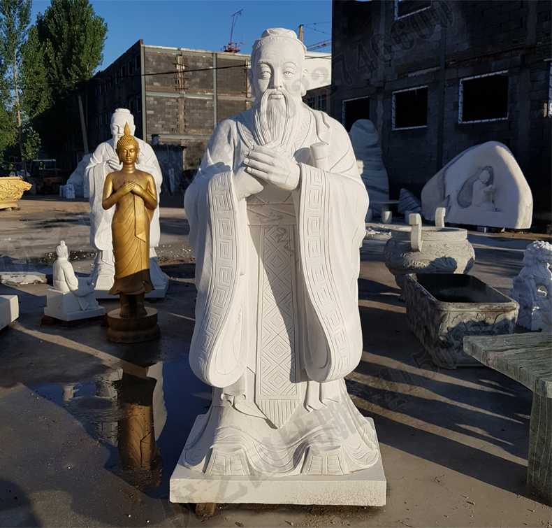 石雕孔子像，大理石孔子像，校園孔子雕像