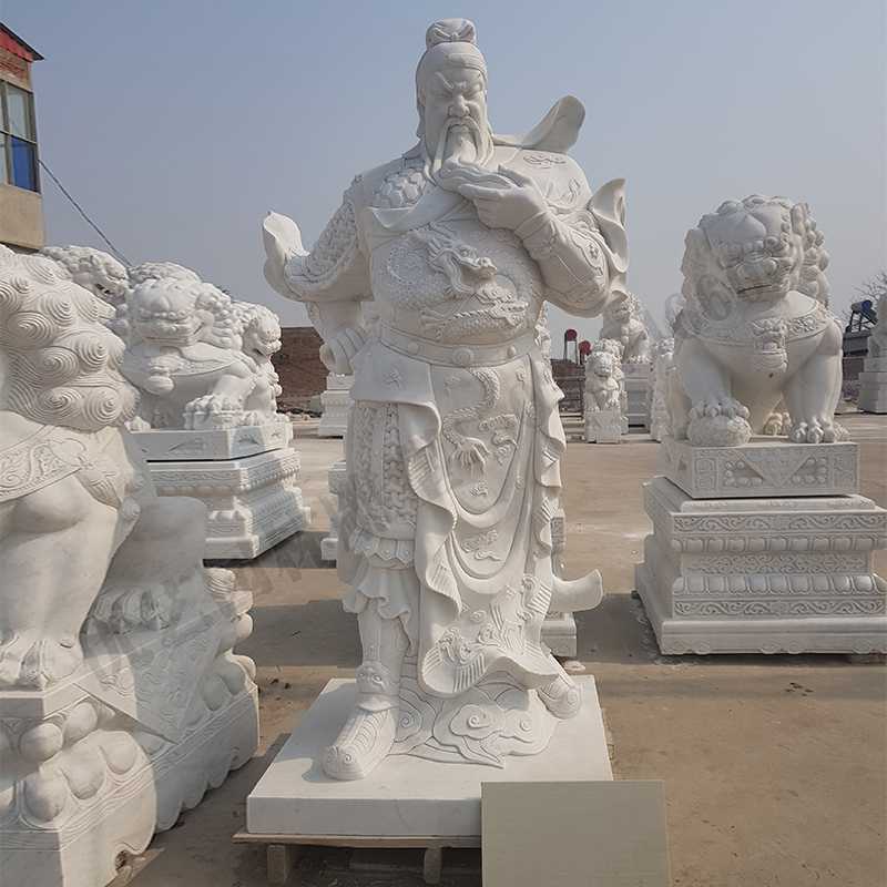 漢白玉關(guān)公像，大理石關(guān)公像，石雕關(guān)公雕像，石材關(guān)公像