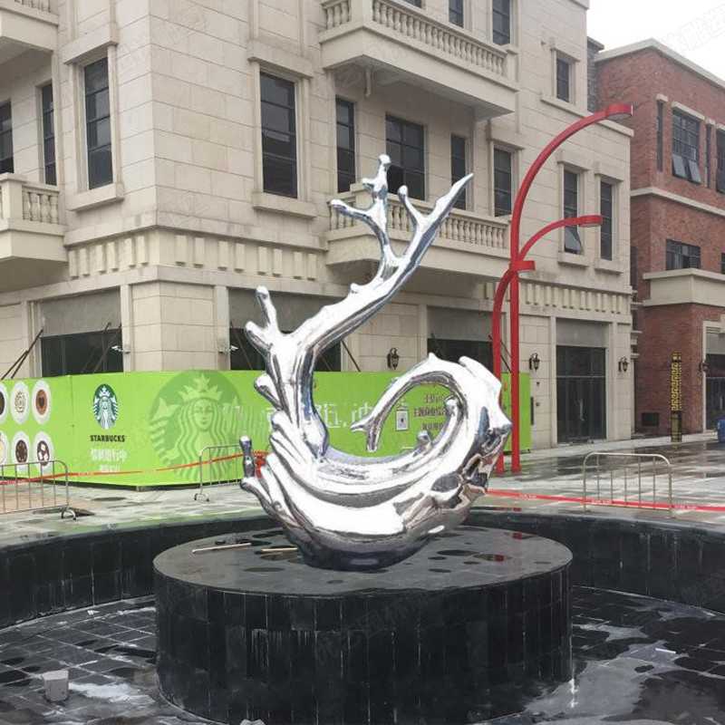 不銹鋼水花雕塑，不銹鋼雕塑廠家