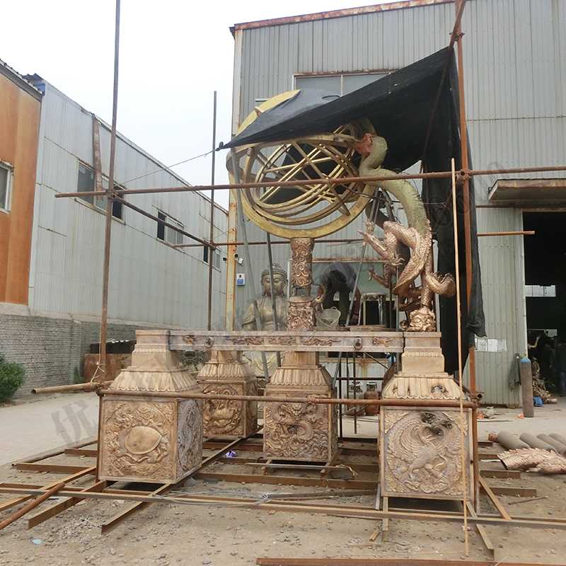 渾天地動(dòng)儀，銅地震儀雕塑，銅地動(dòng)儀景觀