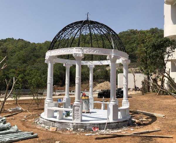 景觀雕塑定制，石雕涼亭廠家