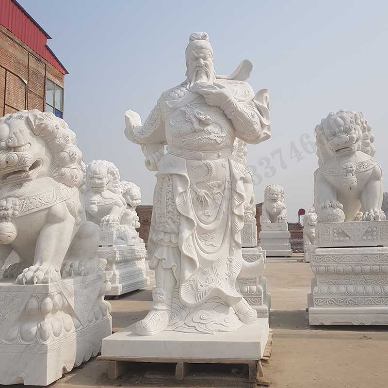 漢白玉關(guān)公像，石雕關(guān)公像，大理石關(guān)公雕像，關(guān)羽雕像，河北石雕關(guān)公廠家2.jpg