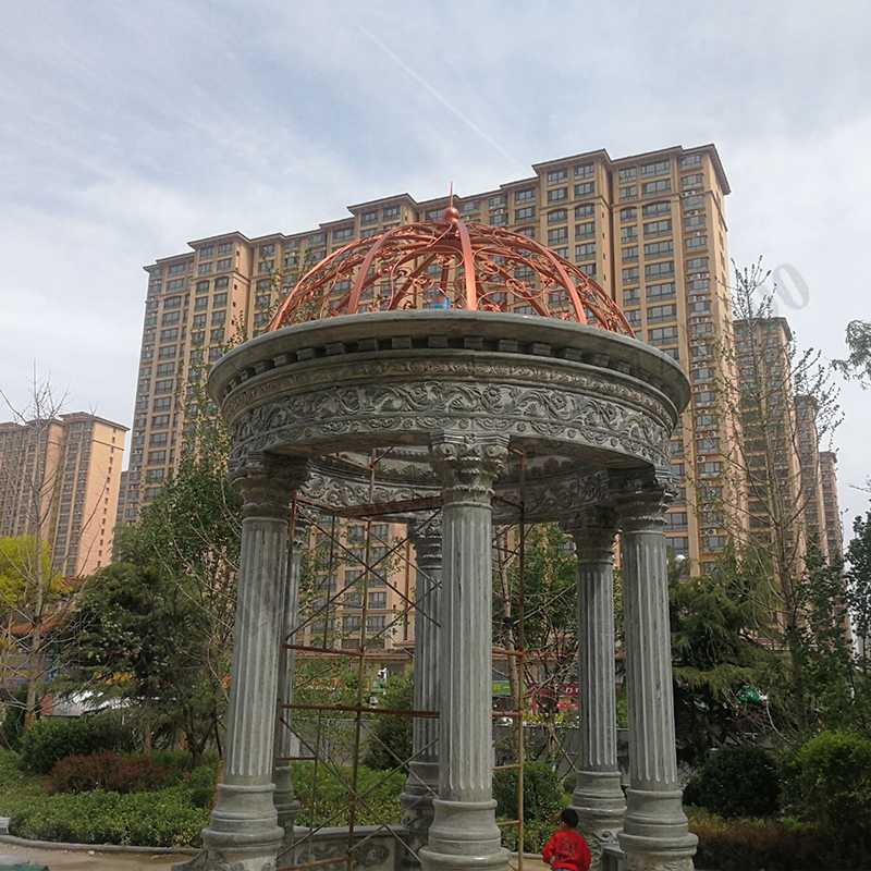 公園小區(qū)亭子，大理石涼亭安裝